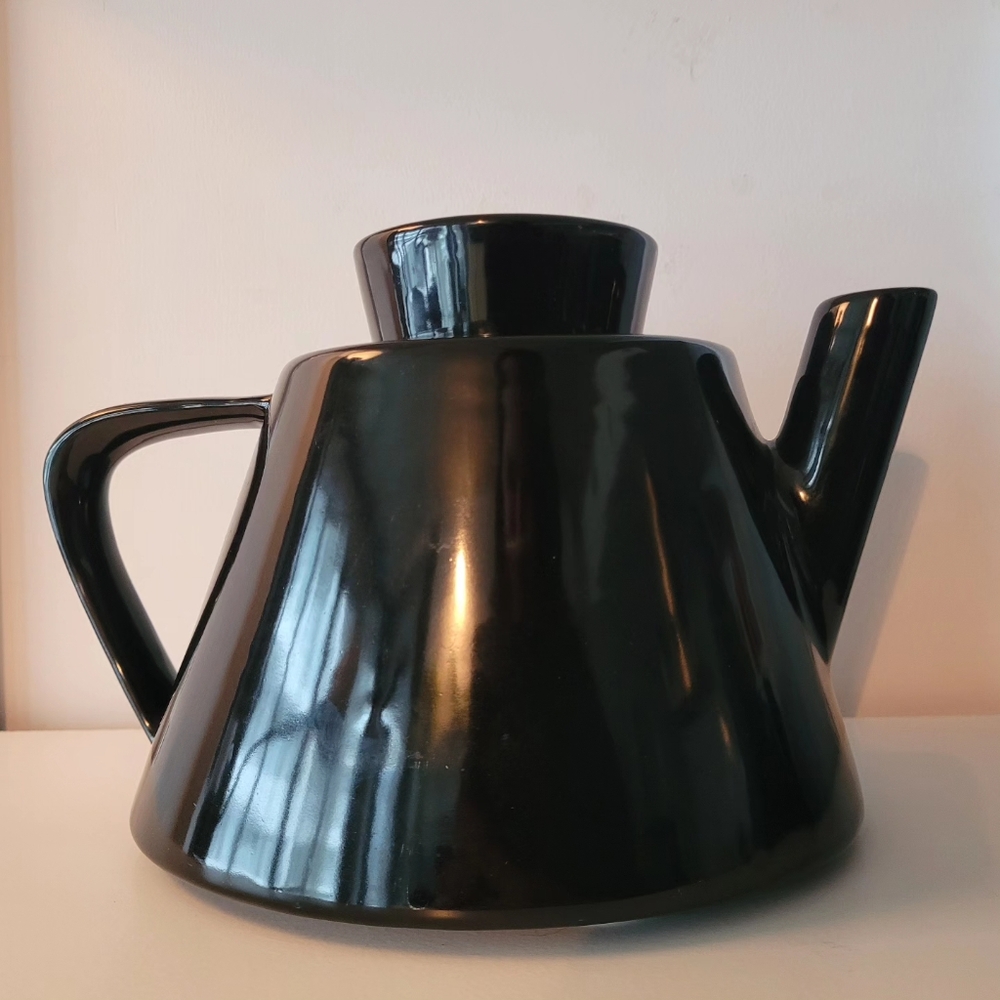 1990s Vintage Ikea Värme Ceramic Teapot - Black